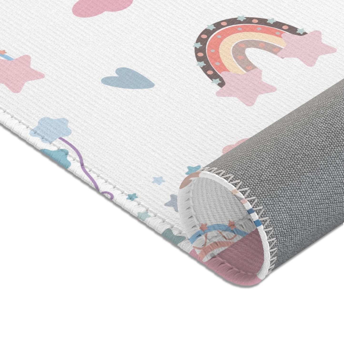 Confetti Rainbows area rug in the small size