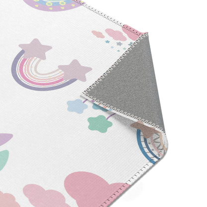 Confetti Rainbows area rug in the medium size