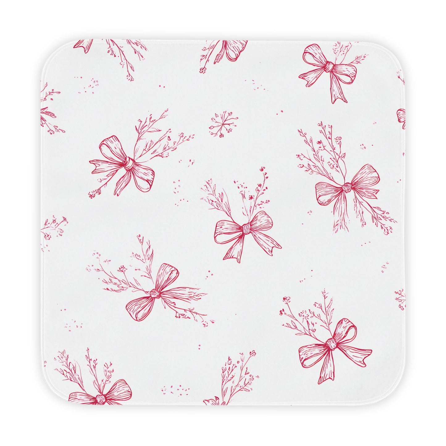 Crimson Bow hooded baby towel wrapped around a baby