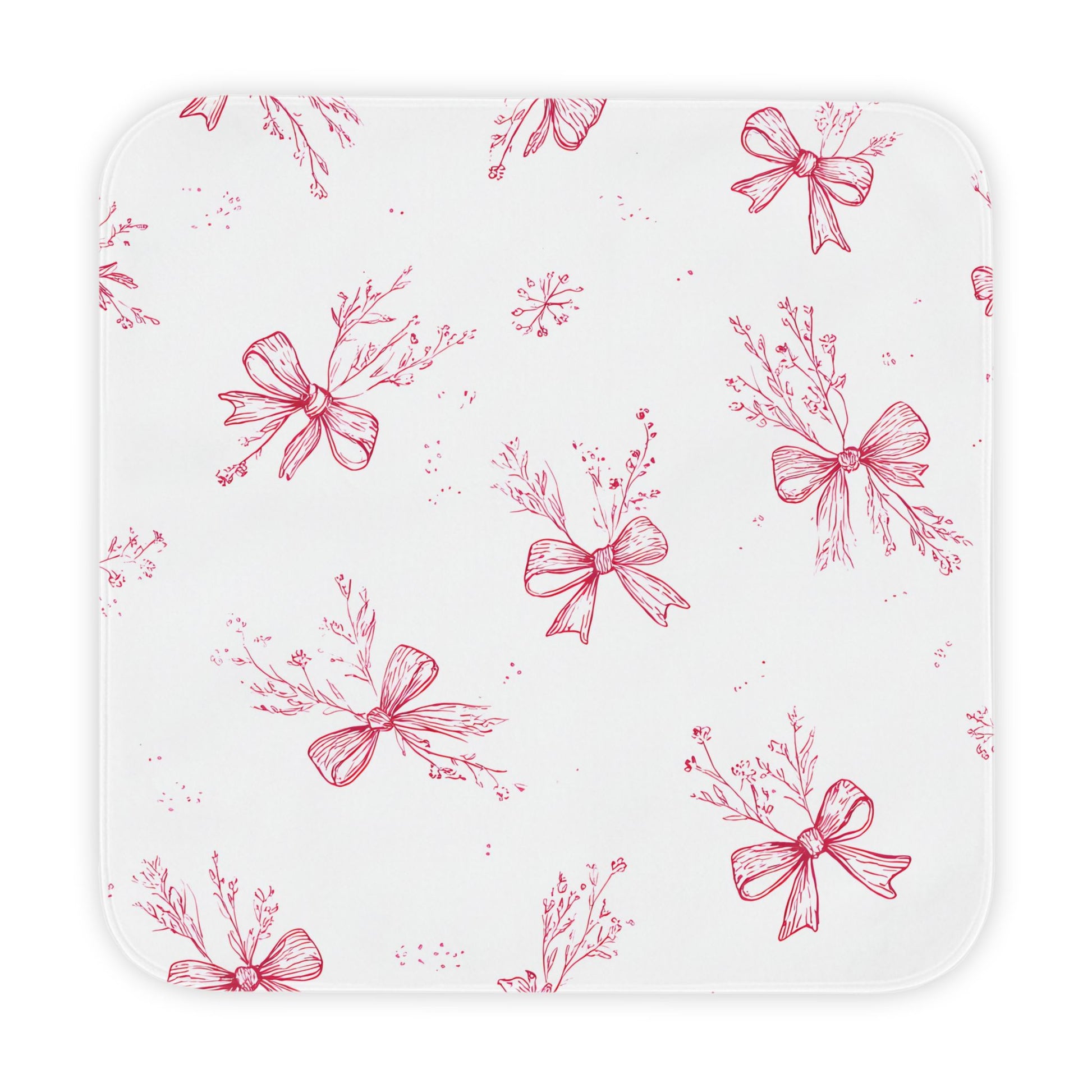 Crimson Bow hooded baby towel wrapped around a baby