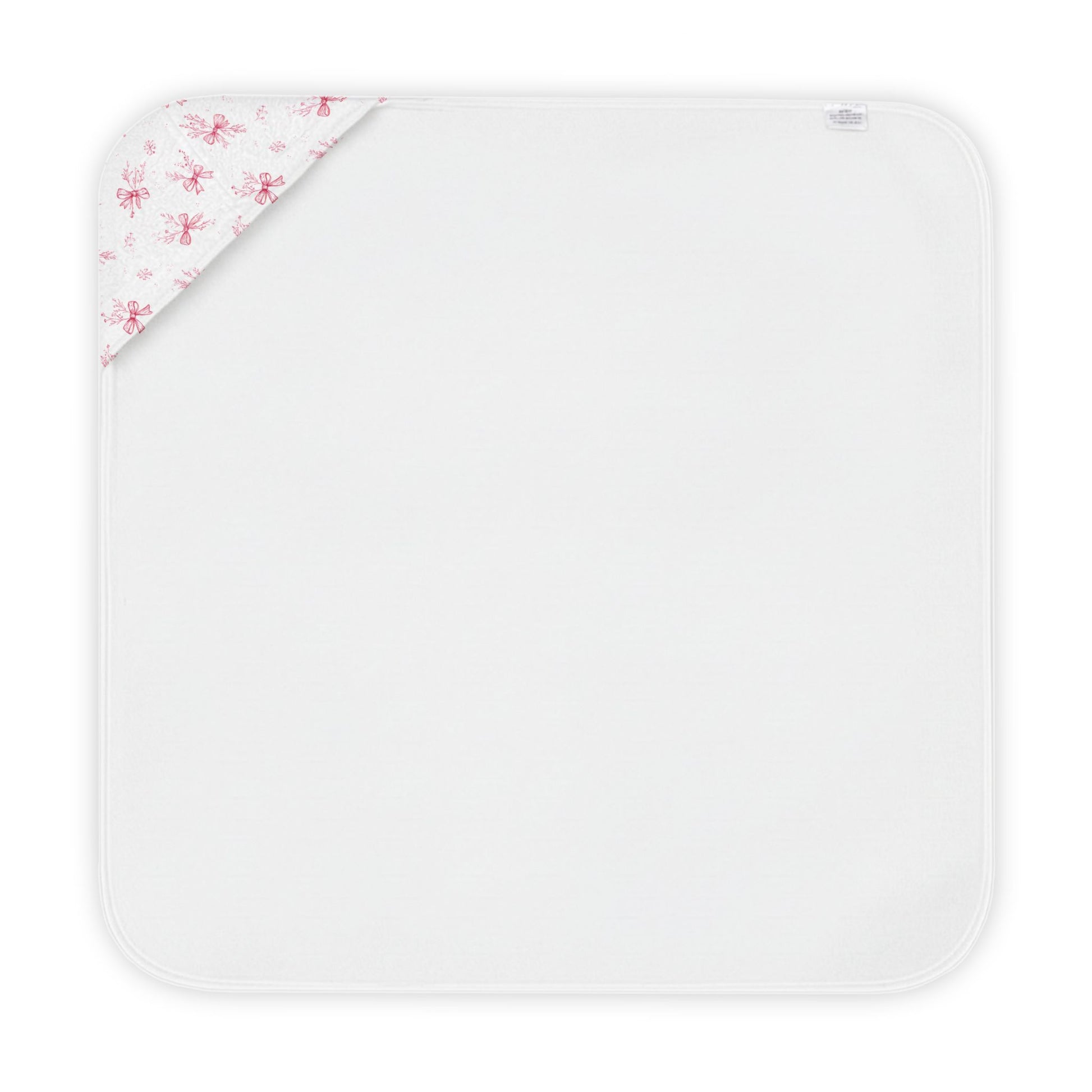 Raspberry toile hooded baby towel in soft cotton blend