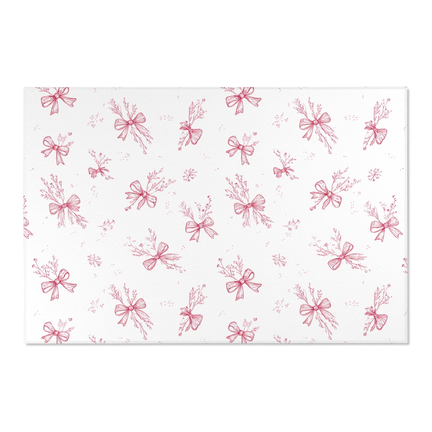 Raspberry bow rug defining a nursery play area