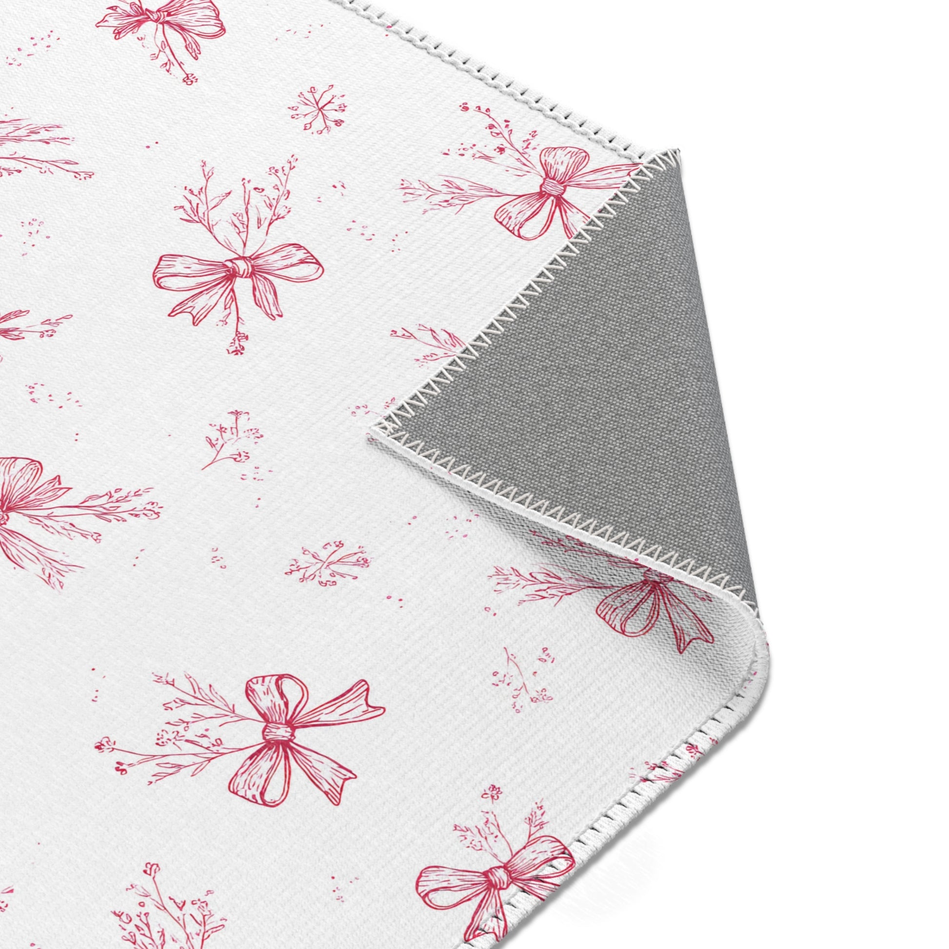 Crimson Bow nursery area rug in landscape orientation