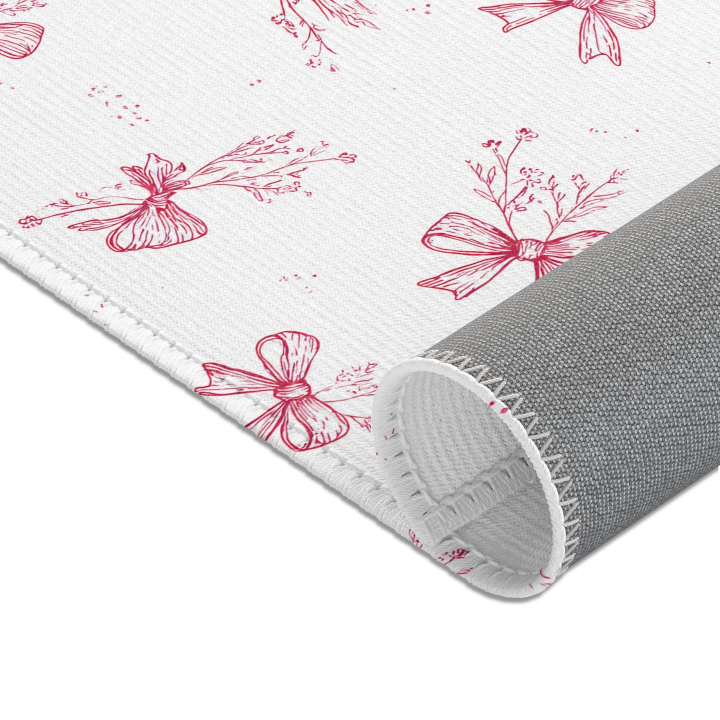 Crimson Bow nursery area rug in portrait orientation