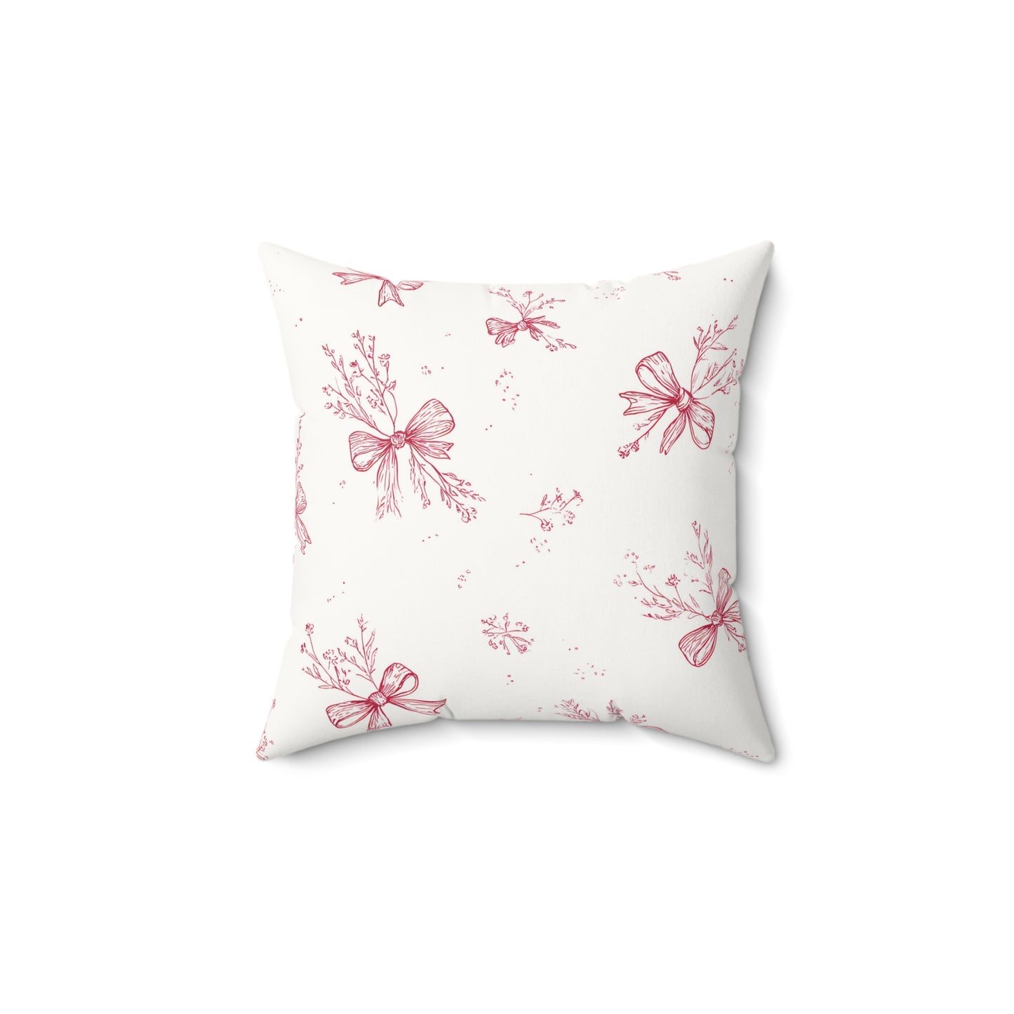 Crimson Bow decorative nursery pillow on a glider chair