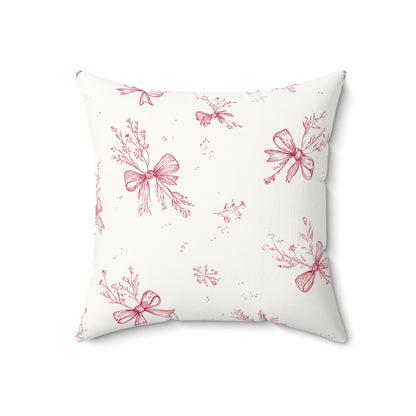 Crimson Bow accent pillow in a vintage style nursery