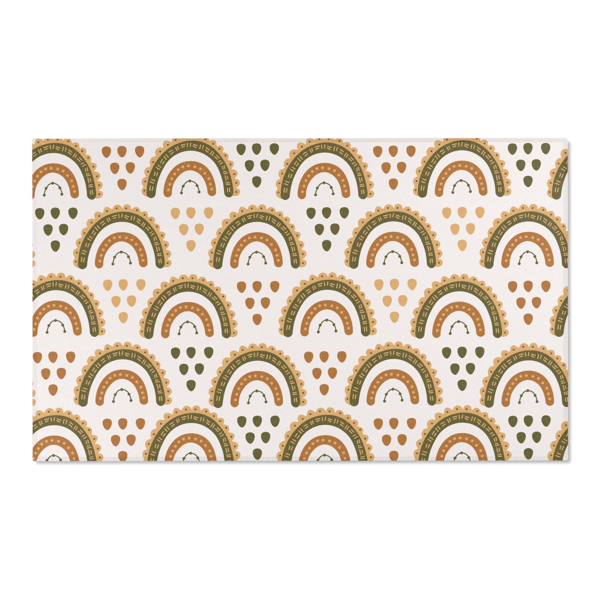 Desert Rainbow area rug shown in portrait orientation