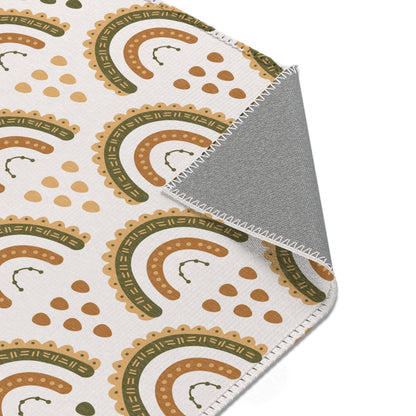 Desert Rainbow nursery rug pattern shown flat