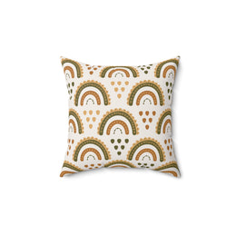 Desert Rainbow decorative nursery pillow on a glider chair