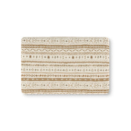 Desert Stripe fitted crib sheet on a nursery crib mattress