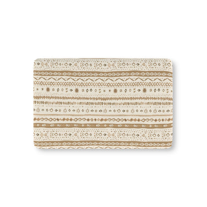Desert Stripe fitted crib sheet on a nursery crib mattress