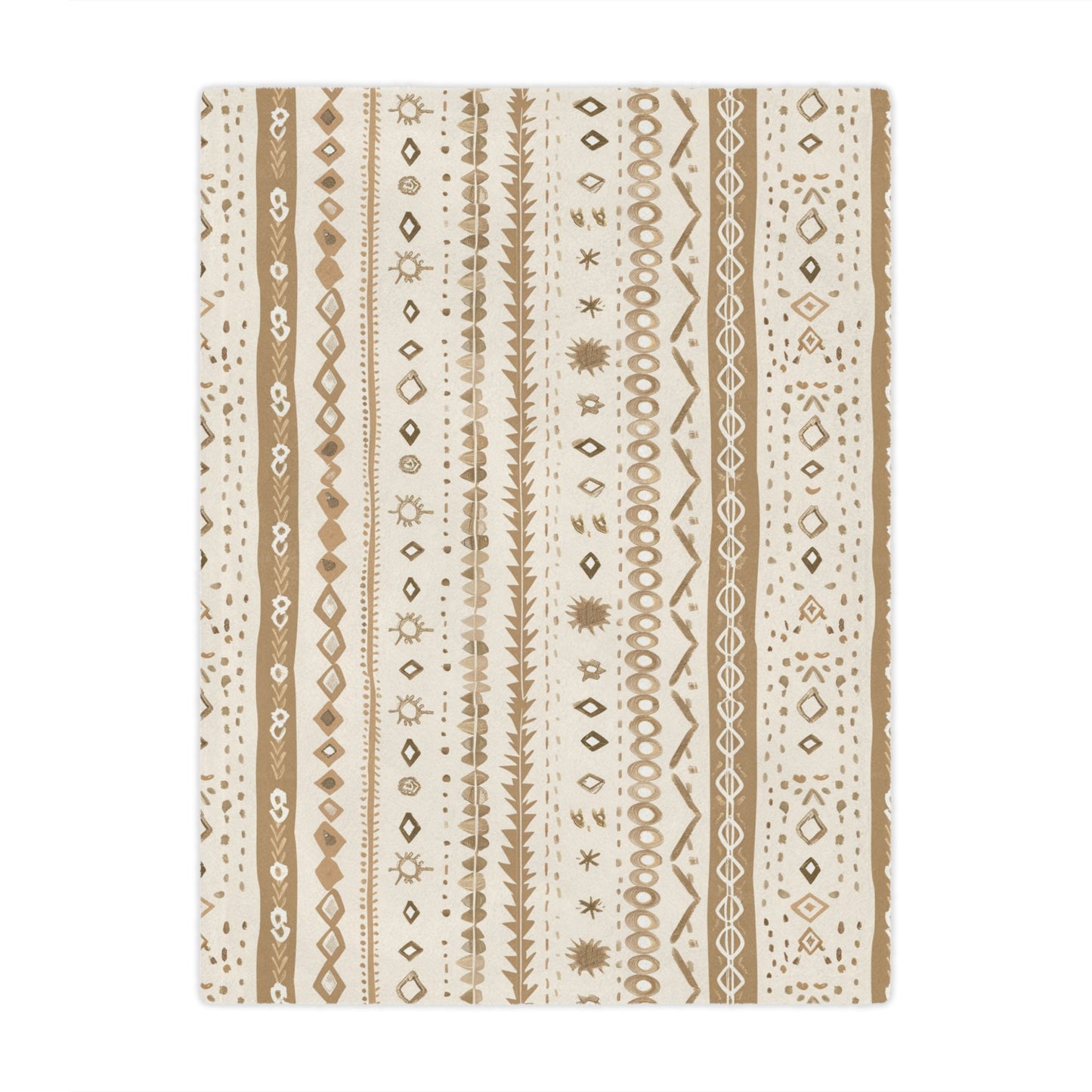 Minky baby blanket in camel and tan stripes, Desert Stripe print