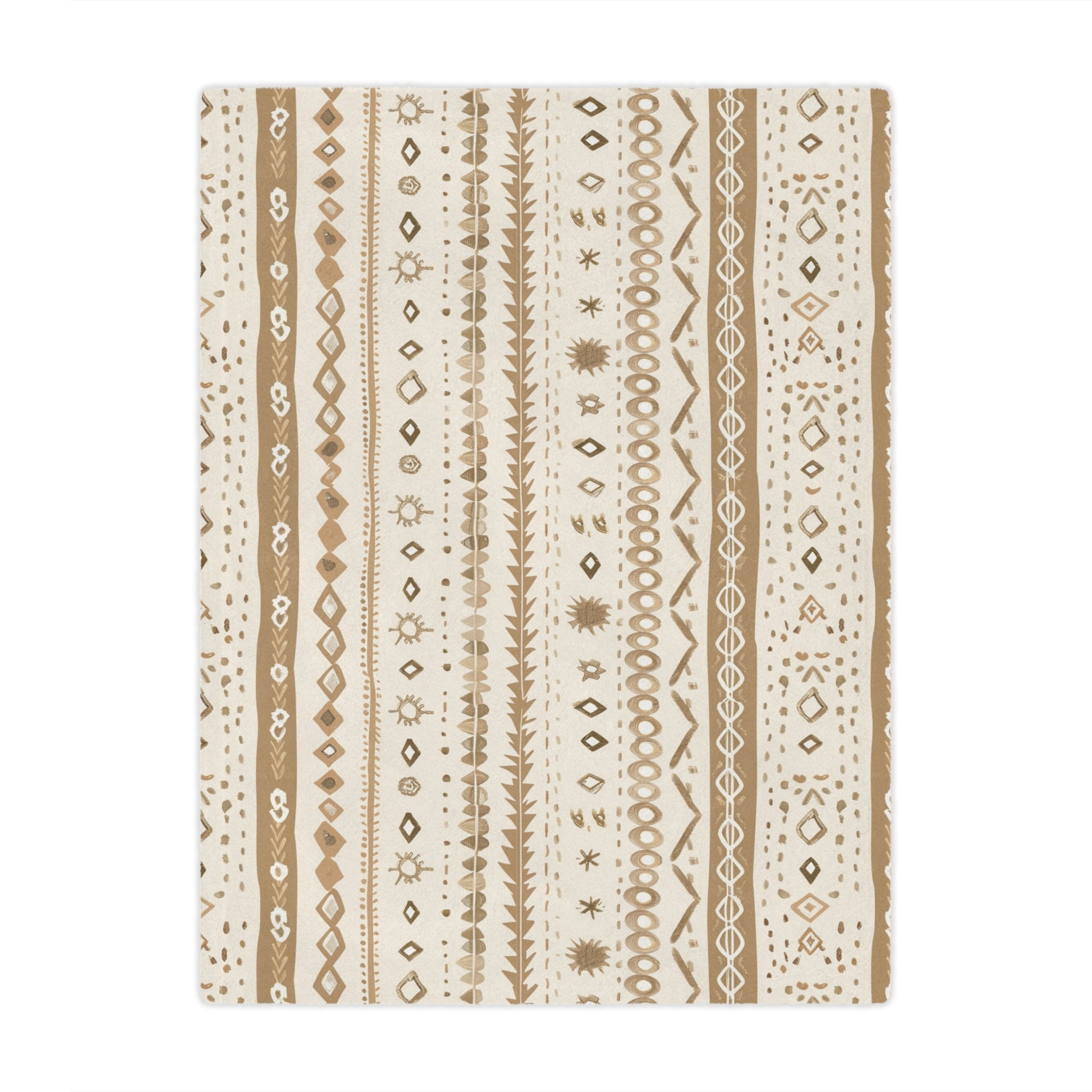 Minky baby blanket in camel and tan stripes, Desert Stripe print