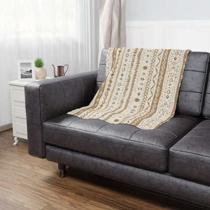 Desert Stripe minky blanket showing the soft raised reverse