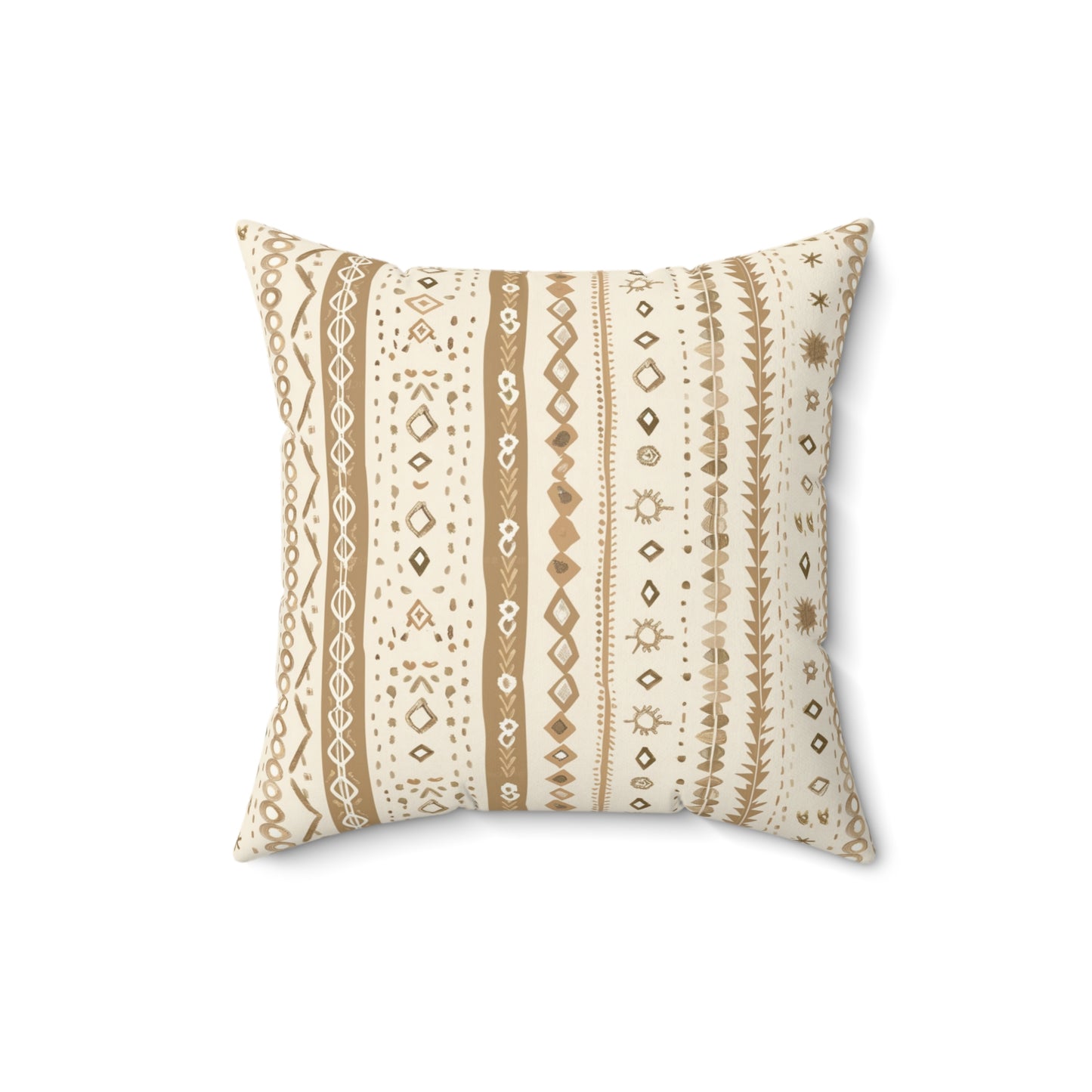 Nursery pillow in camel and cream, Desert Stripe print