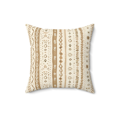 Nursery pillow in camel and cream, Desert Stripe print