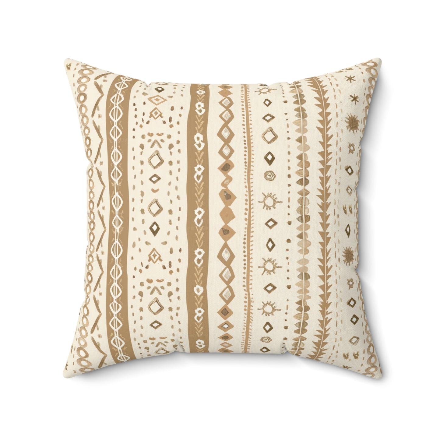 Faux suede pillow with drawn diamonds, arrows and chevrons