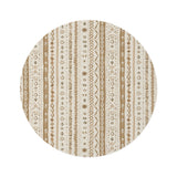 Desert Stripe round nursery rug on a baby room floor