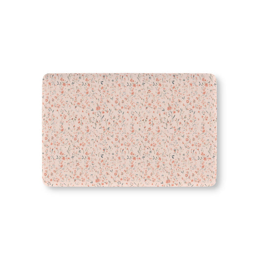 Ditsy Blooms fitted crib sheet on a nursery crib mattress