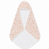 Ditsy Blooms hooded baby towel wrapped around a baby