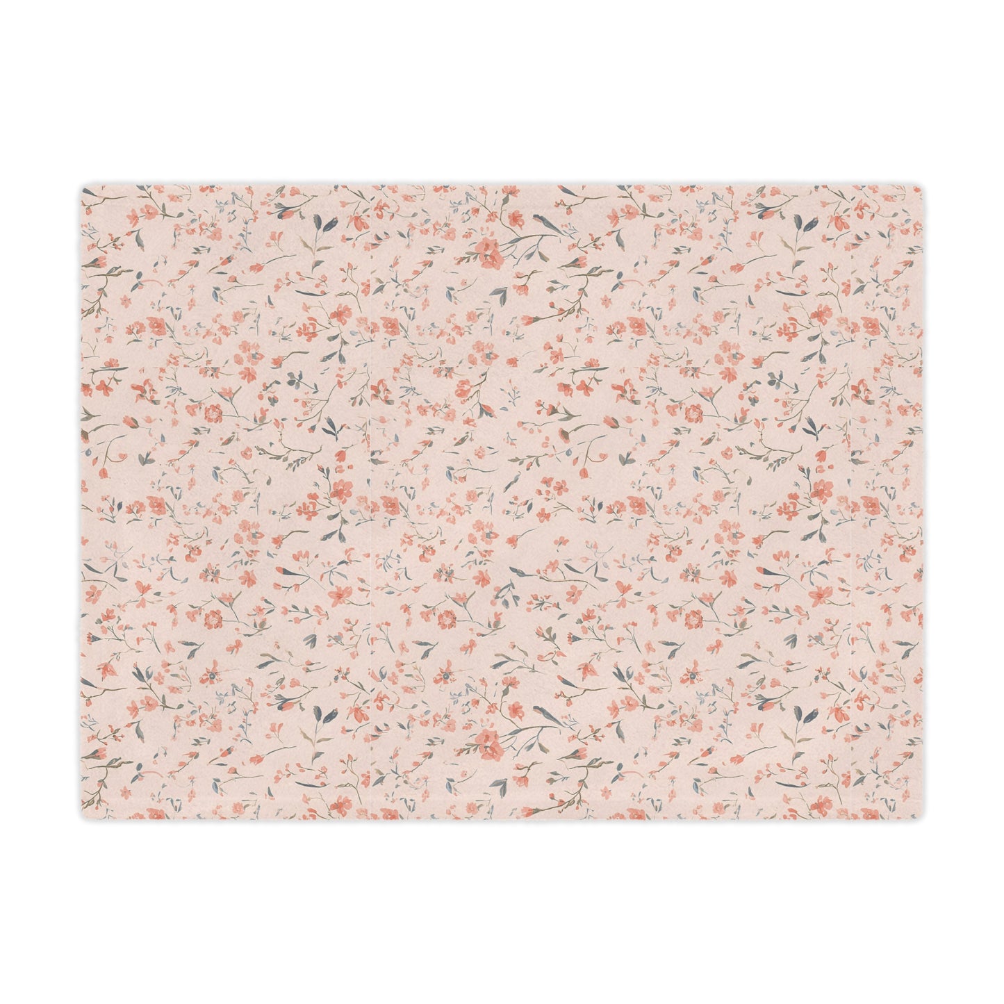 Close detail of the tiny flower print on the minky blanket