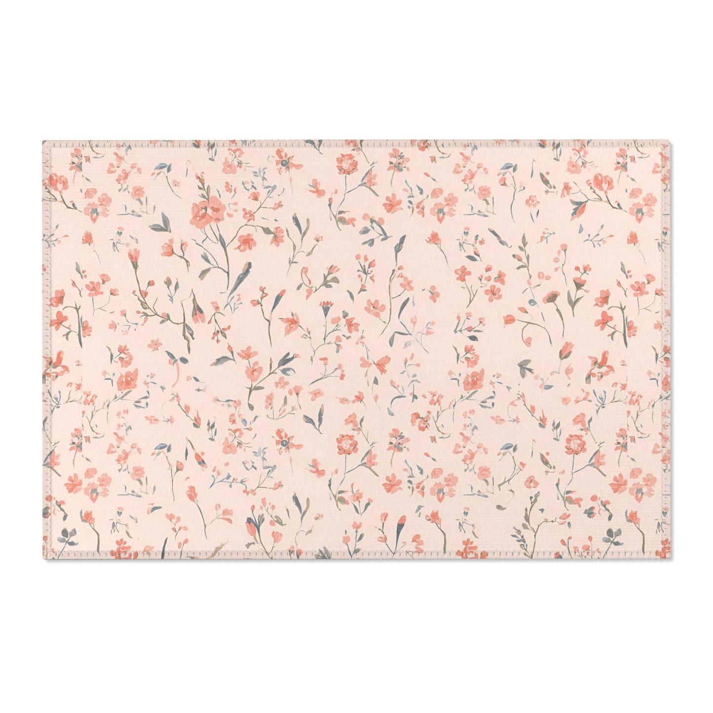 Ditsy Blooms area rug shown in landscape orientation