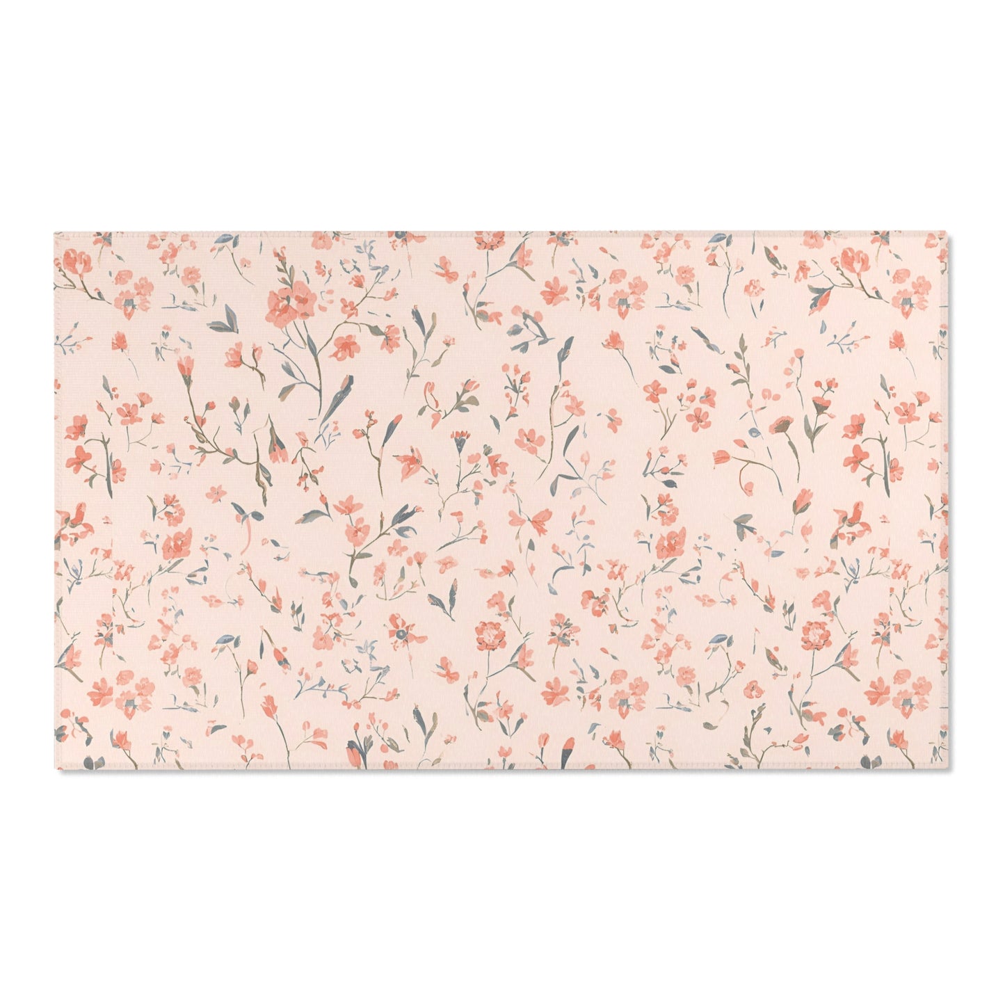 Ditsy Blooms area rug shown in portrait orientation