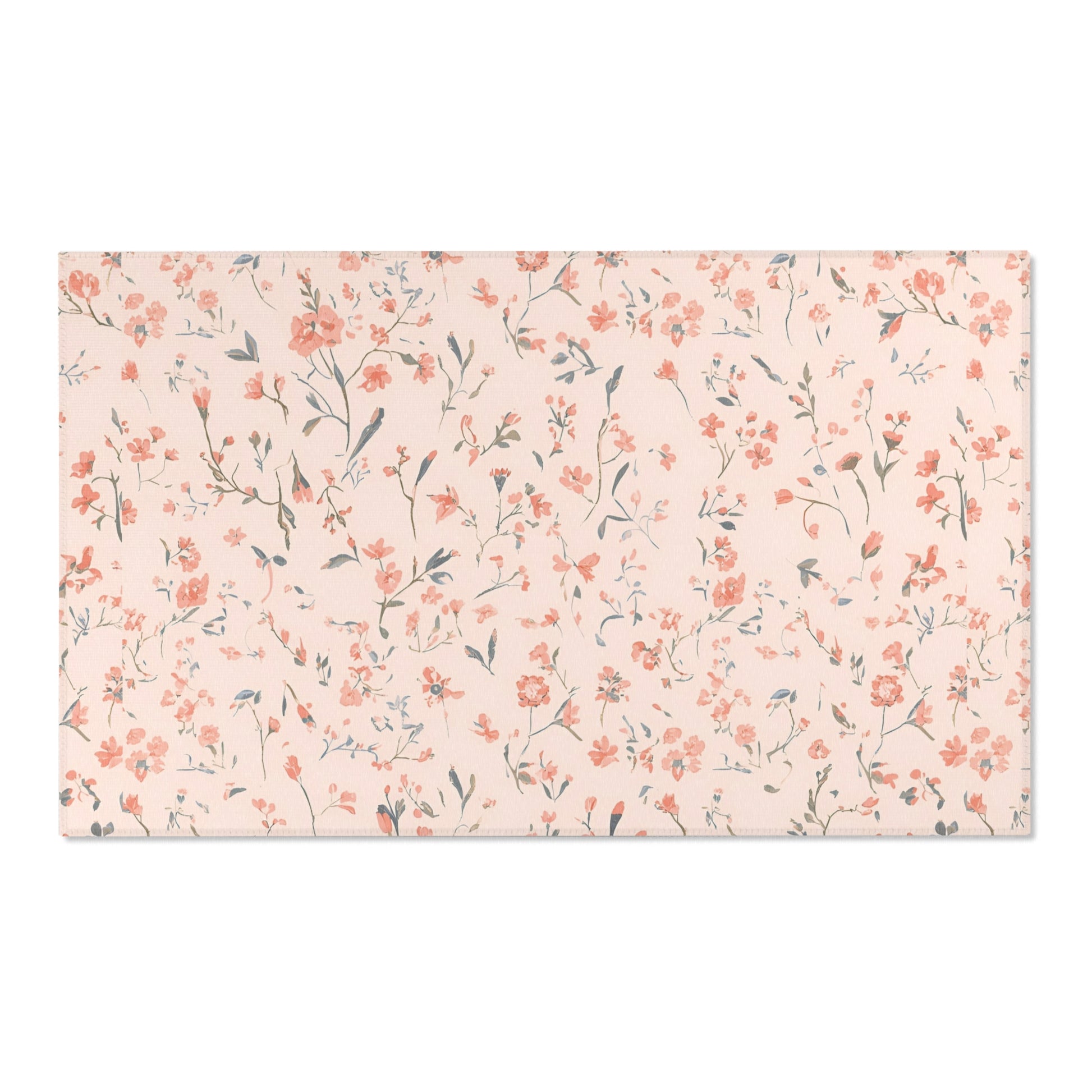 Ditsy Blooms area rug shown in portrait orientation