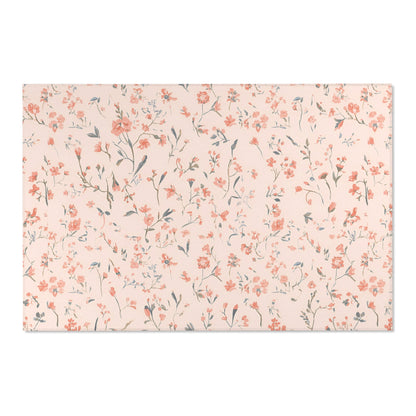Low pile nursery rug with a dense small floral print