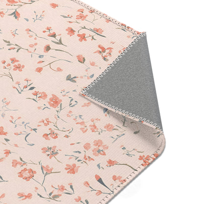 Ditsy Blooms nursery rug pattern shown flat
