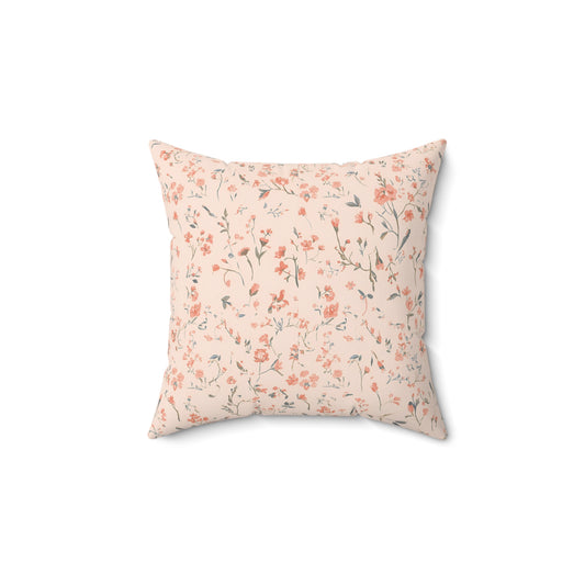 Ditsy Blooms decorative nursery pillow on a glider chair