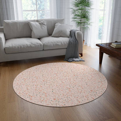 Ditsy Blooms round rug, 60 inches across, in coral and blush