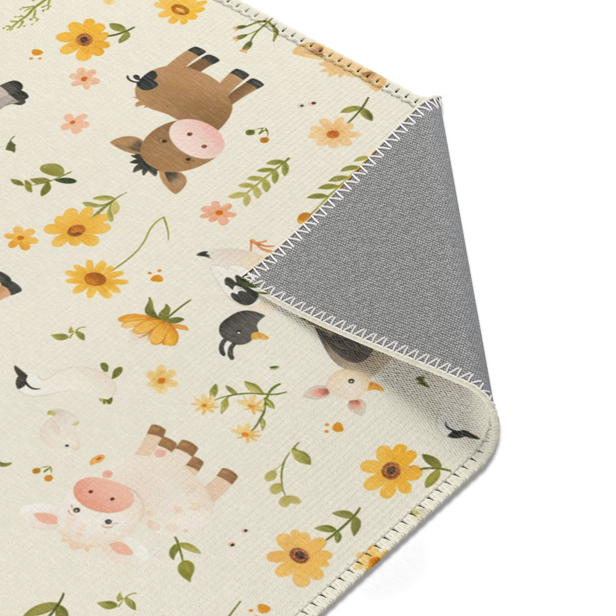 Farmyard Friends nursery rug in portrait orientation