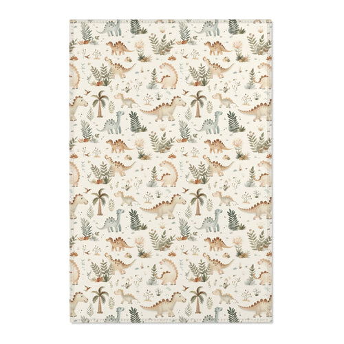 Fern Grove Dinosaurs nursery area rug in a baby room