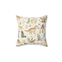 Fern Grove Dinosaurs decorative nursery pillow on a glider chair