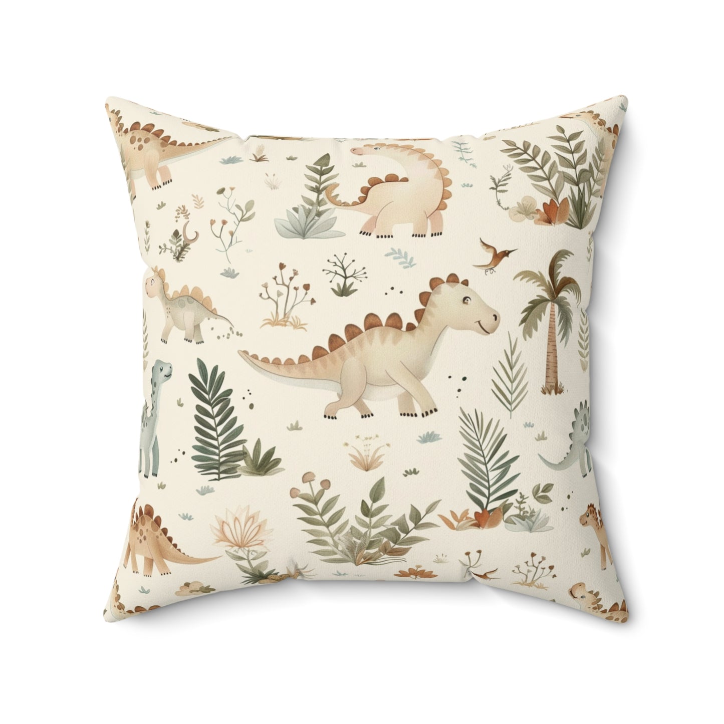 Fern Grove Dinosaurs nursery pillow shown from the front