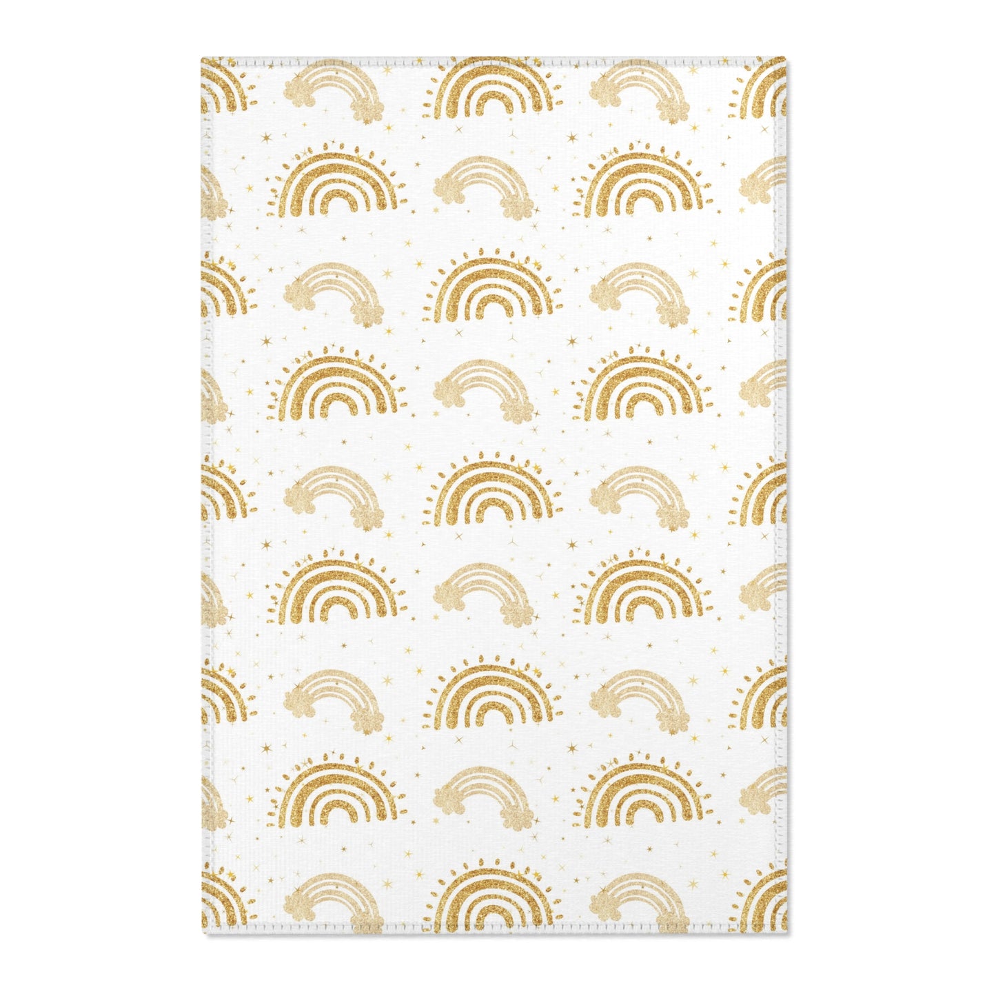 Golden Arches nursery area rug in a baby room