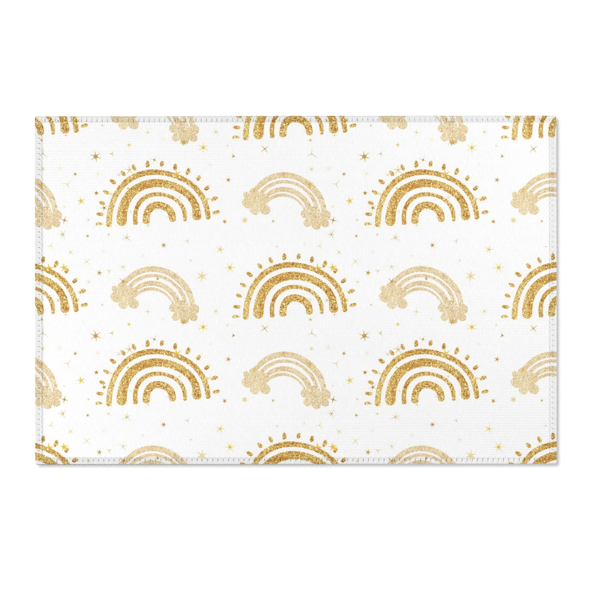 Golden Arches area rug shown in landscape orientation