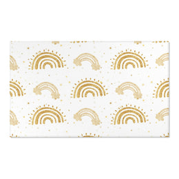 Golden Arches nursery area rug in a baby room