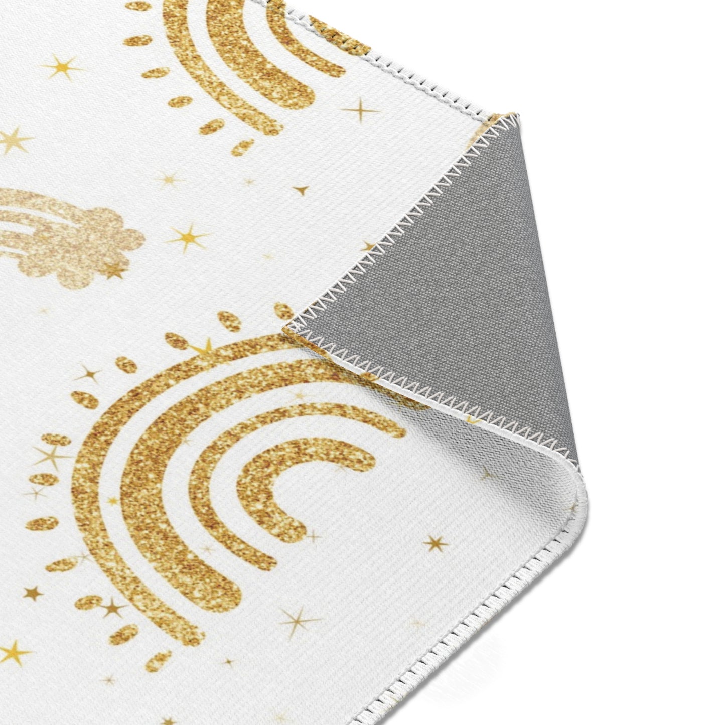 Golden Arches rectangular nursery area rug