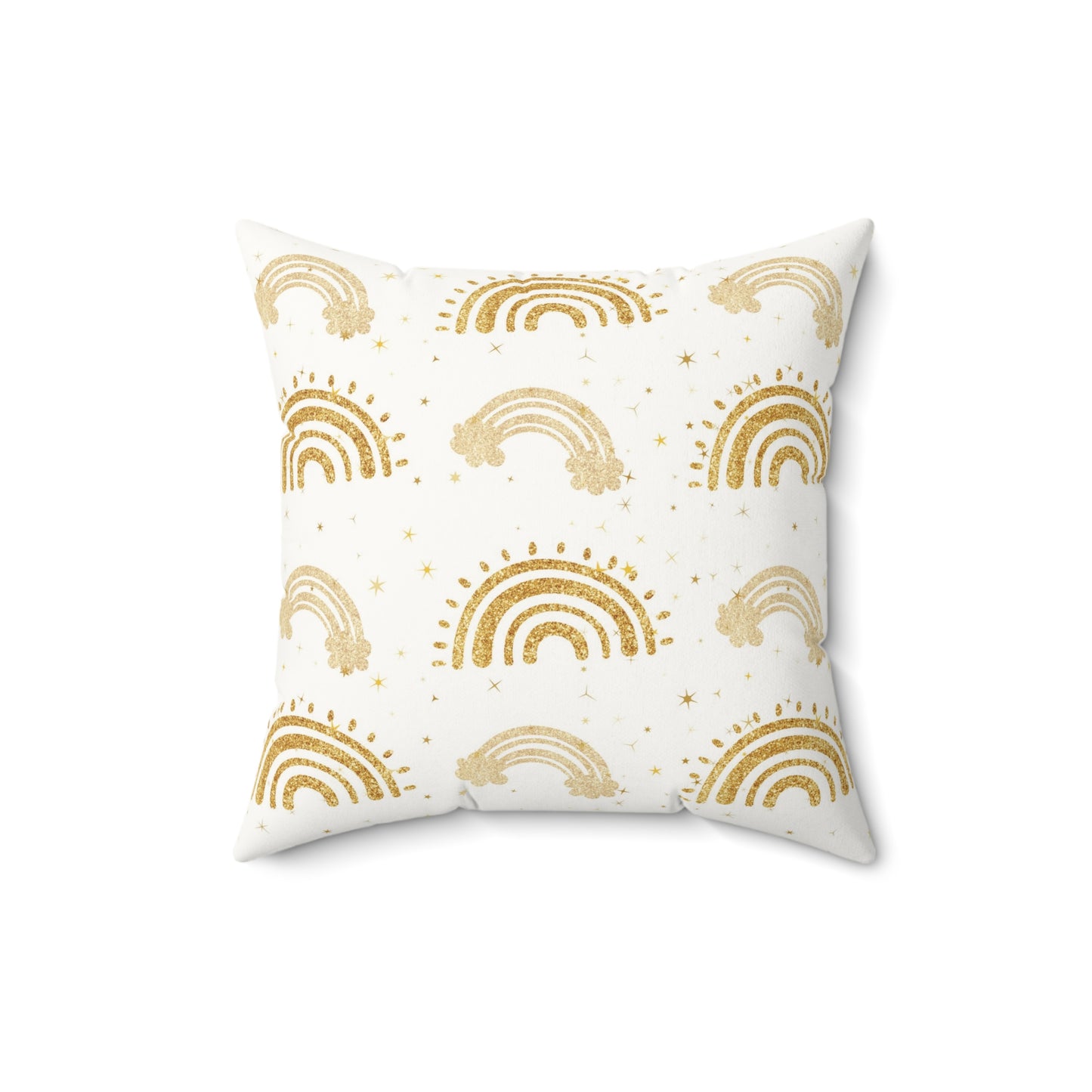 Nursery pillow in gold on white, Golden Arches print