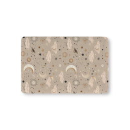 Golden Cosmos fitted crib sheet on a nursery crib mattress
