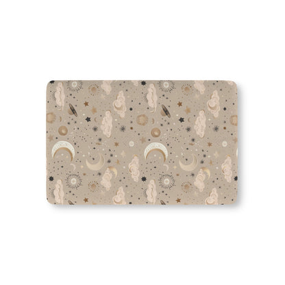 Golden Cosmos fitted crib sheet on a nursery crib mattress