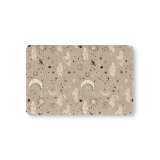 Golden Cosmos fitted crib sheet on a nursery crib mattress