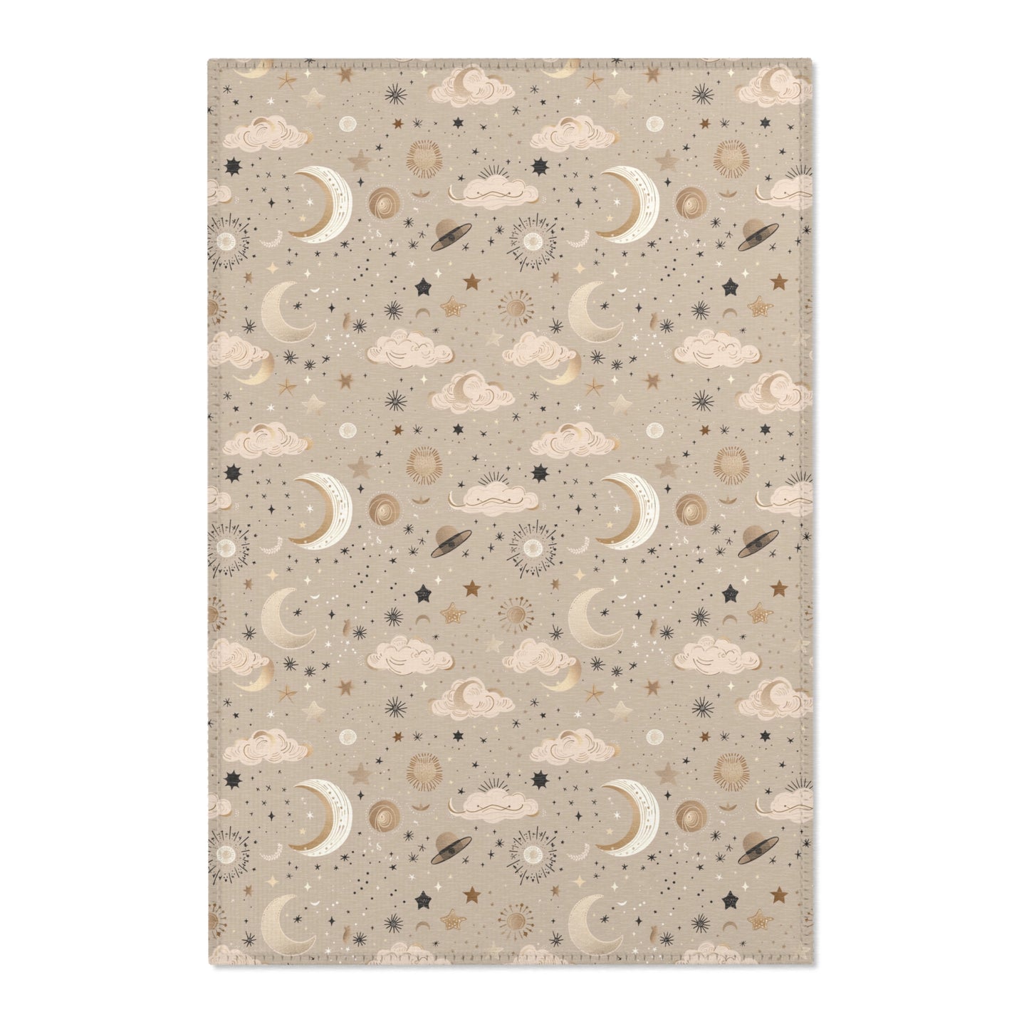 Golden Cosmos nursery area rug in a baby room