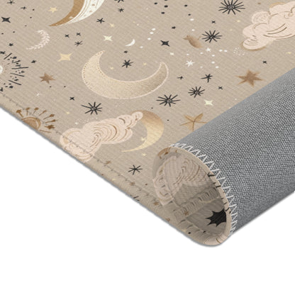 Golden Cosmos area rug in the large size