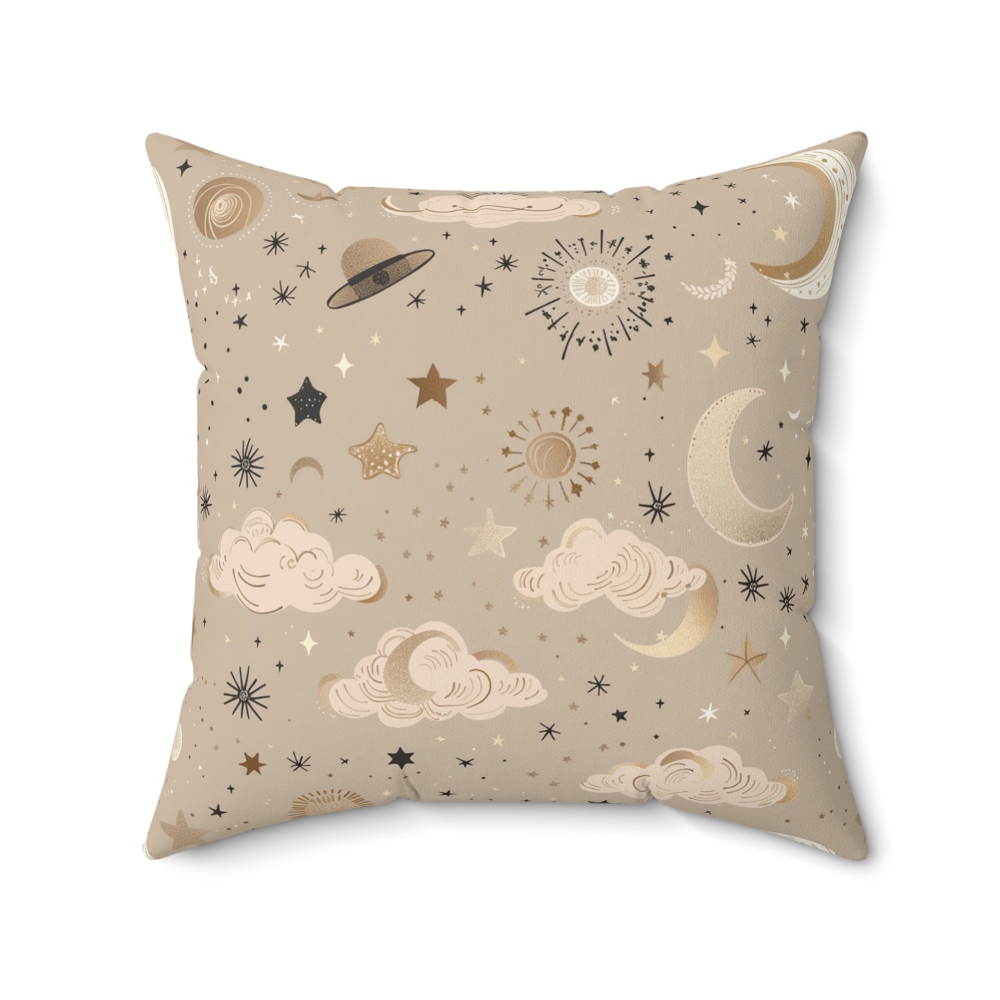 Golden Cosmos nursery pillow shown from the front