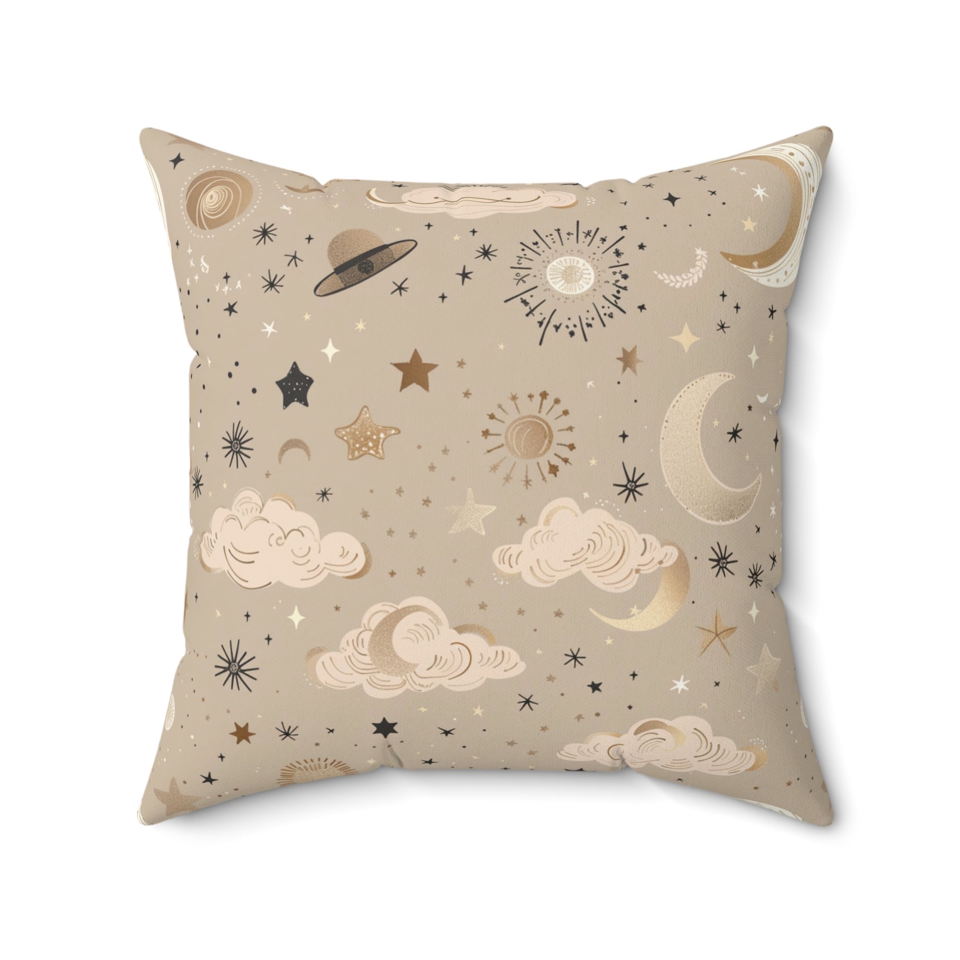 Golden Cosmos nursery pillow shown from the front