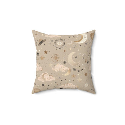 Golden Cosmos pillow in the 18 inch square size