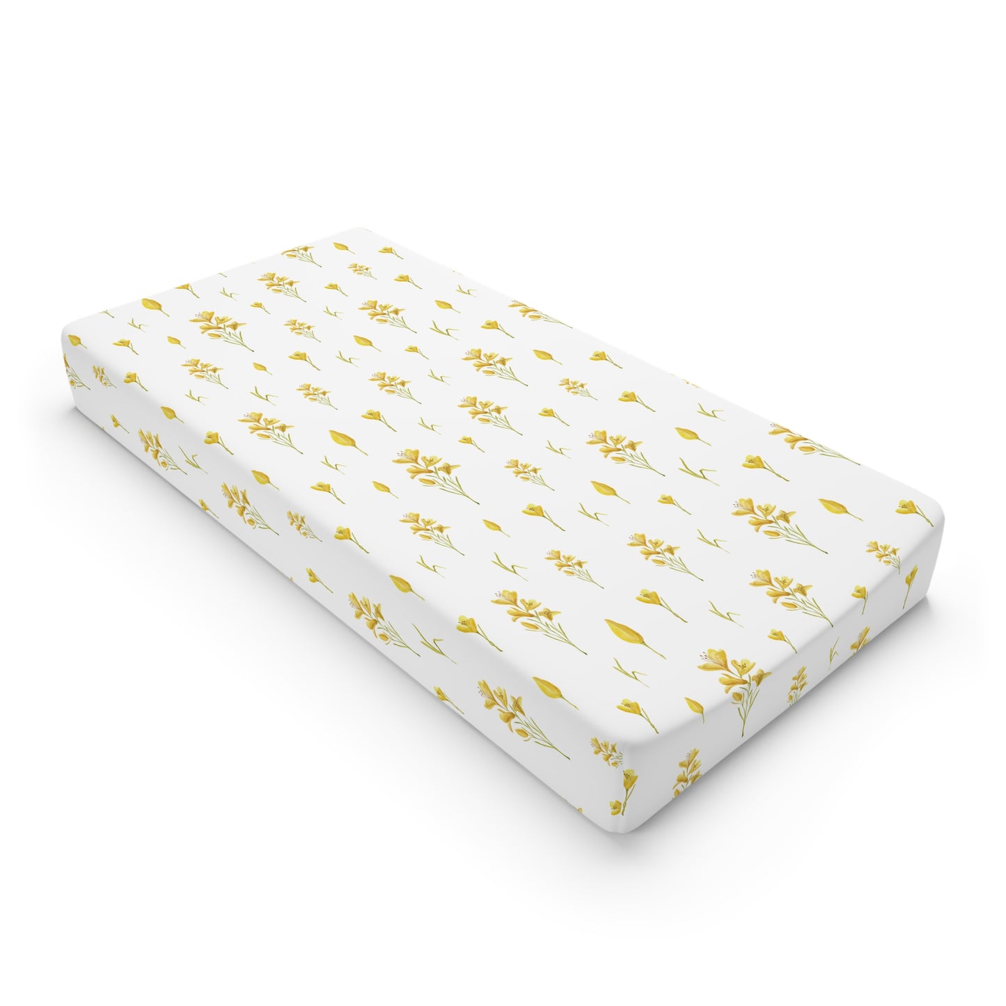 Golden Meadow changing pad cover on a nursery changing table